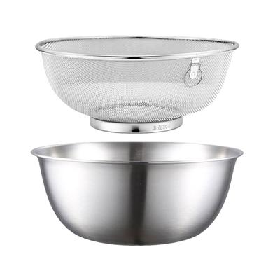 Stainless Steel Rice Washer Strainer Bowl Large Drainage Basket Fine Mesh Kitchen Net Strainer for Cooking and Cleaning