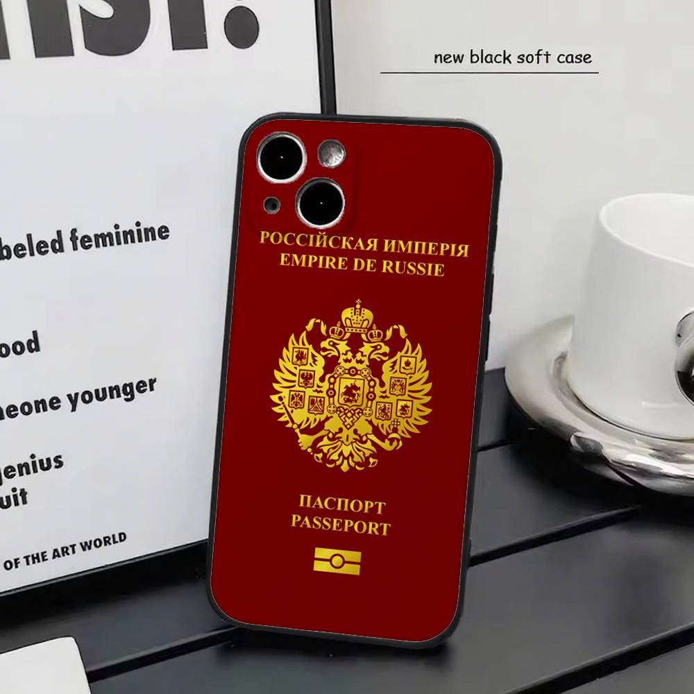 

Fashion Passport For IPhone 13,17,11,12,16,14,15,Plus,Pro Max Soft Silicone Black Phone Case iphone 15 Plus