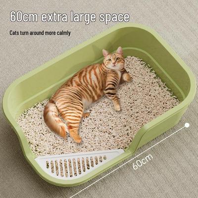 Giant Semi-Enclosed Cat Litter Box - Extra-Large Pet Toilet