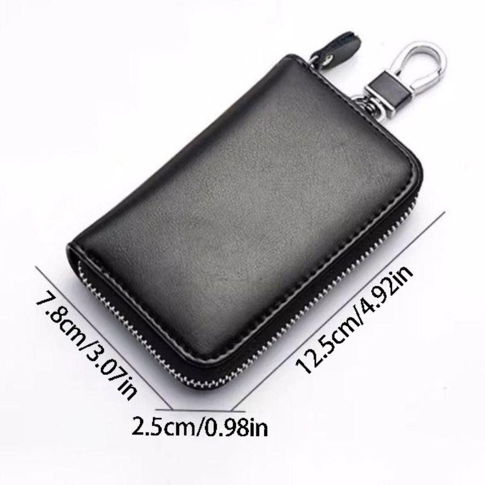 Waterproof Car Key Wallet Retro Zipper Key Bag Lightweight Key Storage Pouch  Commuting Use