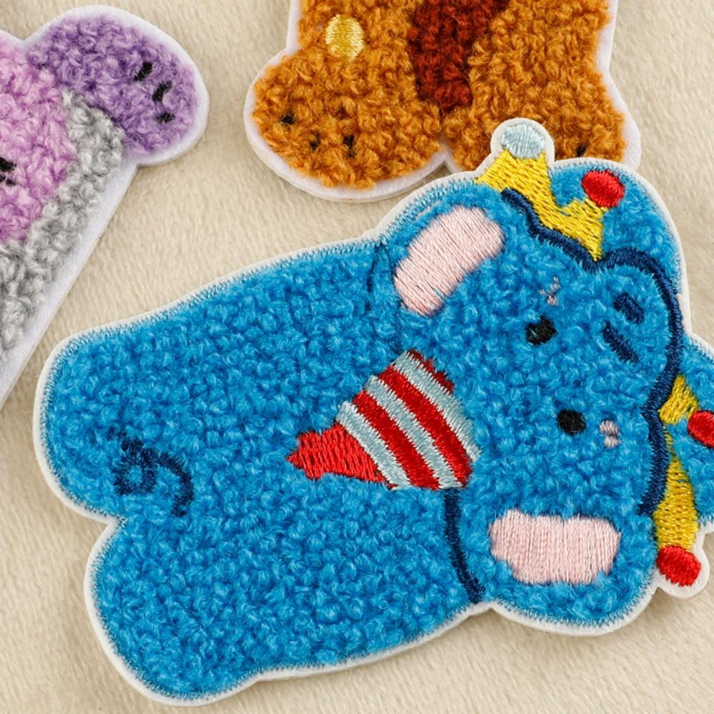 5Pcs Cute Animal Chenille Embroidery Patches for Bags, Clothes DIY Decoration