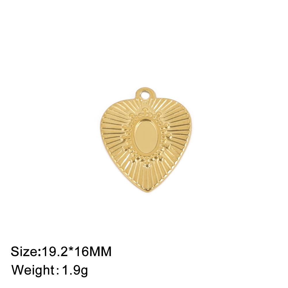 Fashion Love Heart Charms Stainless Steel Gold DIY Pendant for Earring Necklace Bracelet Jewelry Making