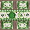 4/6pcs Green Plaid Four-Leaf Clovers Shamrocks Horseshoes St. Patrick's Day Placemats for Party Home Kitchen Dining Table Decora