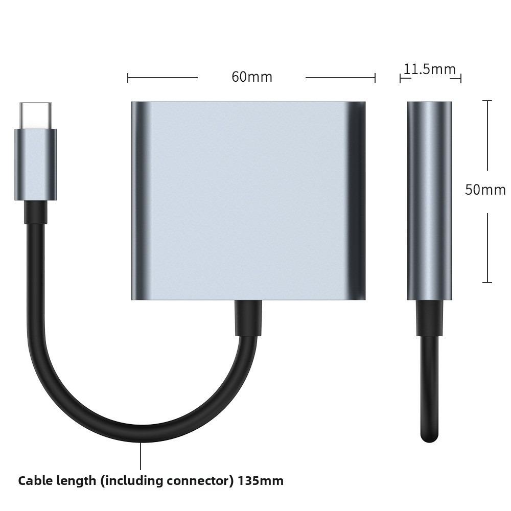 USB C To HDMI 3 In 1 Hub 60Hz Multi Port Adapter with Type C PD Charging for Laptop MacBook Pro