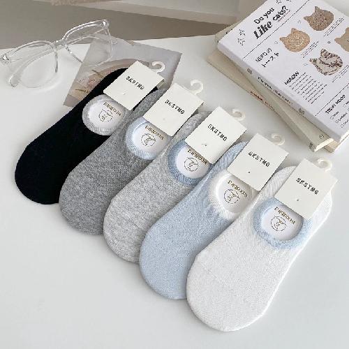 Boat Sock Slippers Women Summer Silicone Non-slip Invisible No Show Socks Cute Bow Hollow Cotton Thin Breathable Low Cut Socks