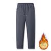 Men's Winter Waterproof Thickened Padded Pants - Straight Leg, Lambswool Lined, Plus Size, Casual Outerwear
