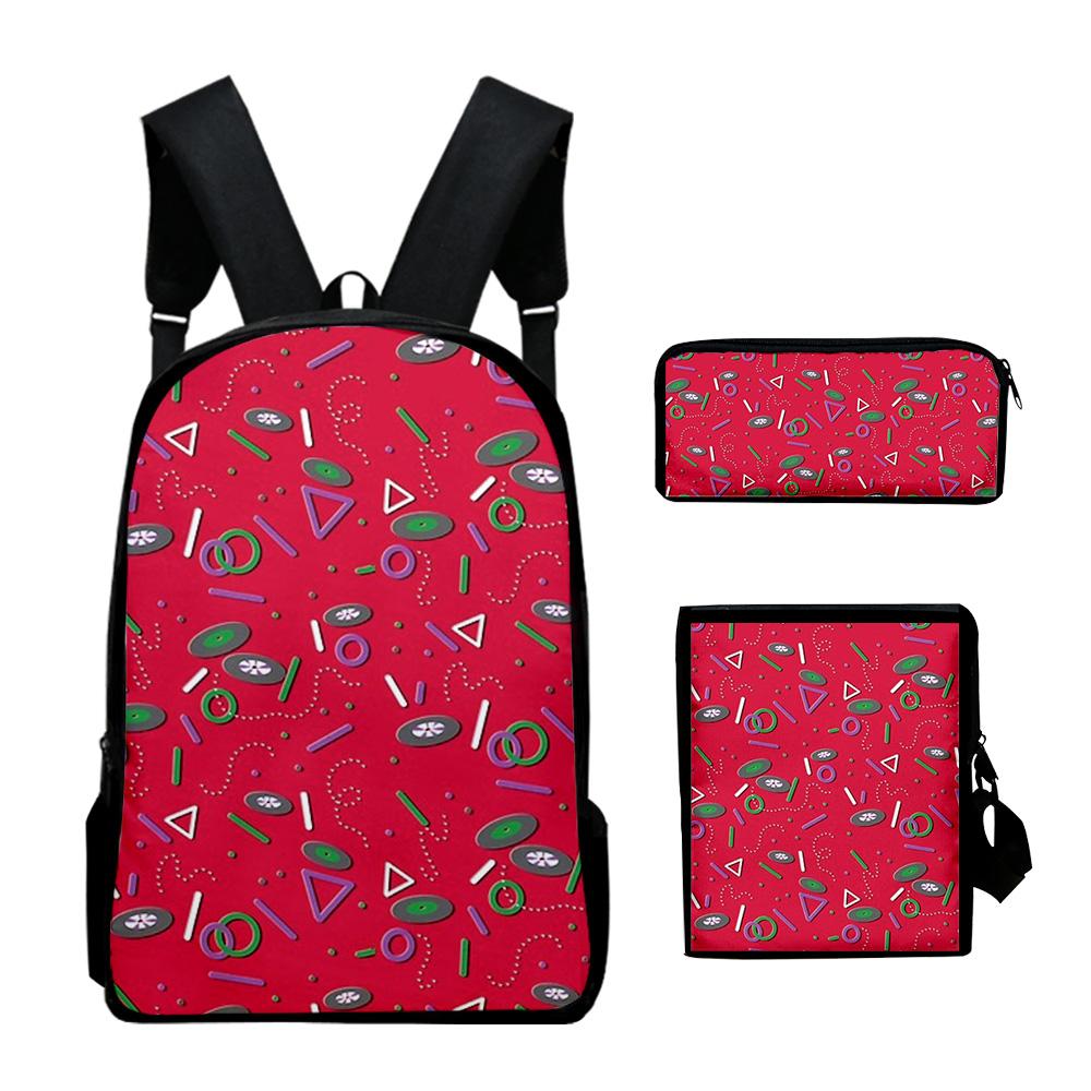 Classic Novelty Peculiar Dreamteam 3D Print 3pcs/Set Pupil School Bags Laptop Daypack Backpack Inclined Shoulder Bag Pencil Case