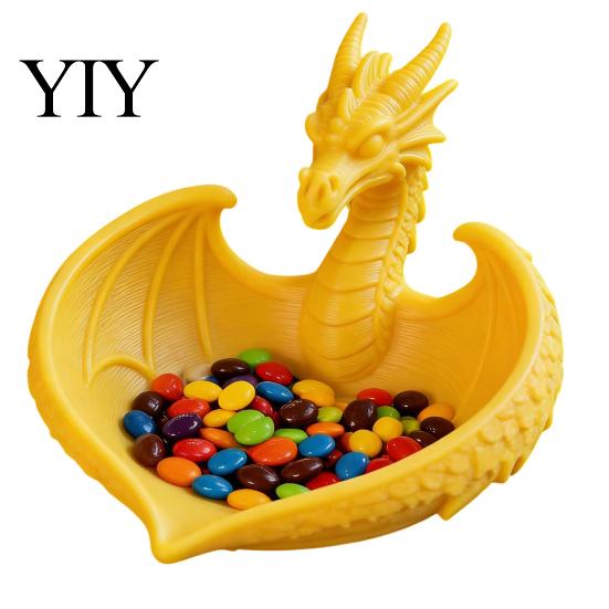 New Chinese Style Decor 3D Printed Dragon Storage Box, Modern Desk Organizer for Keys Jewelry Unique Gift Idea Candy, Flying Figurine Home Office,
