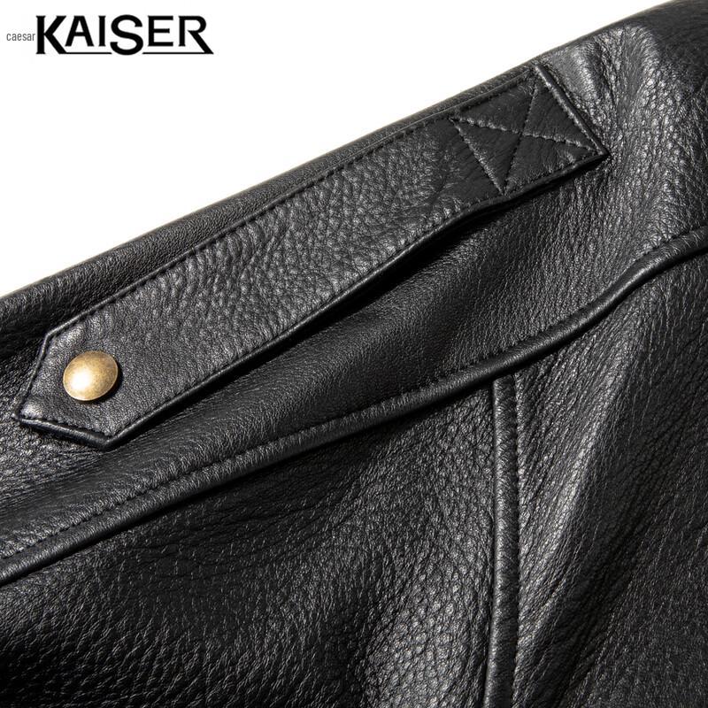 Kaiser Men's Genuine Sheepskin Leather Moto Jacket