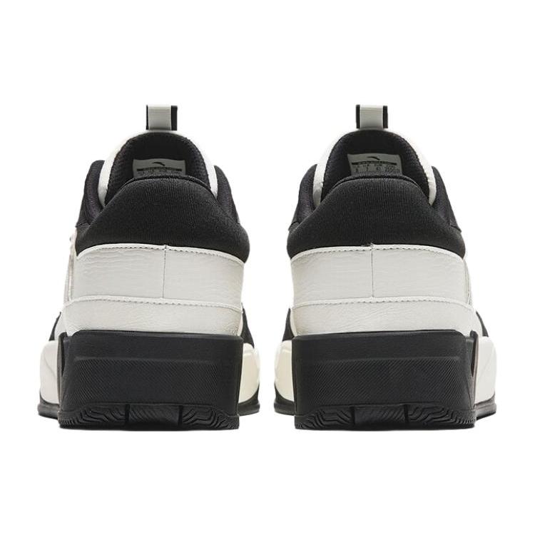 New Anta C37 Series Anti Slip Wear Resistant Low Top Skateboard Shoes Men's Black White 912338003-3