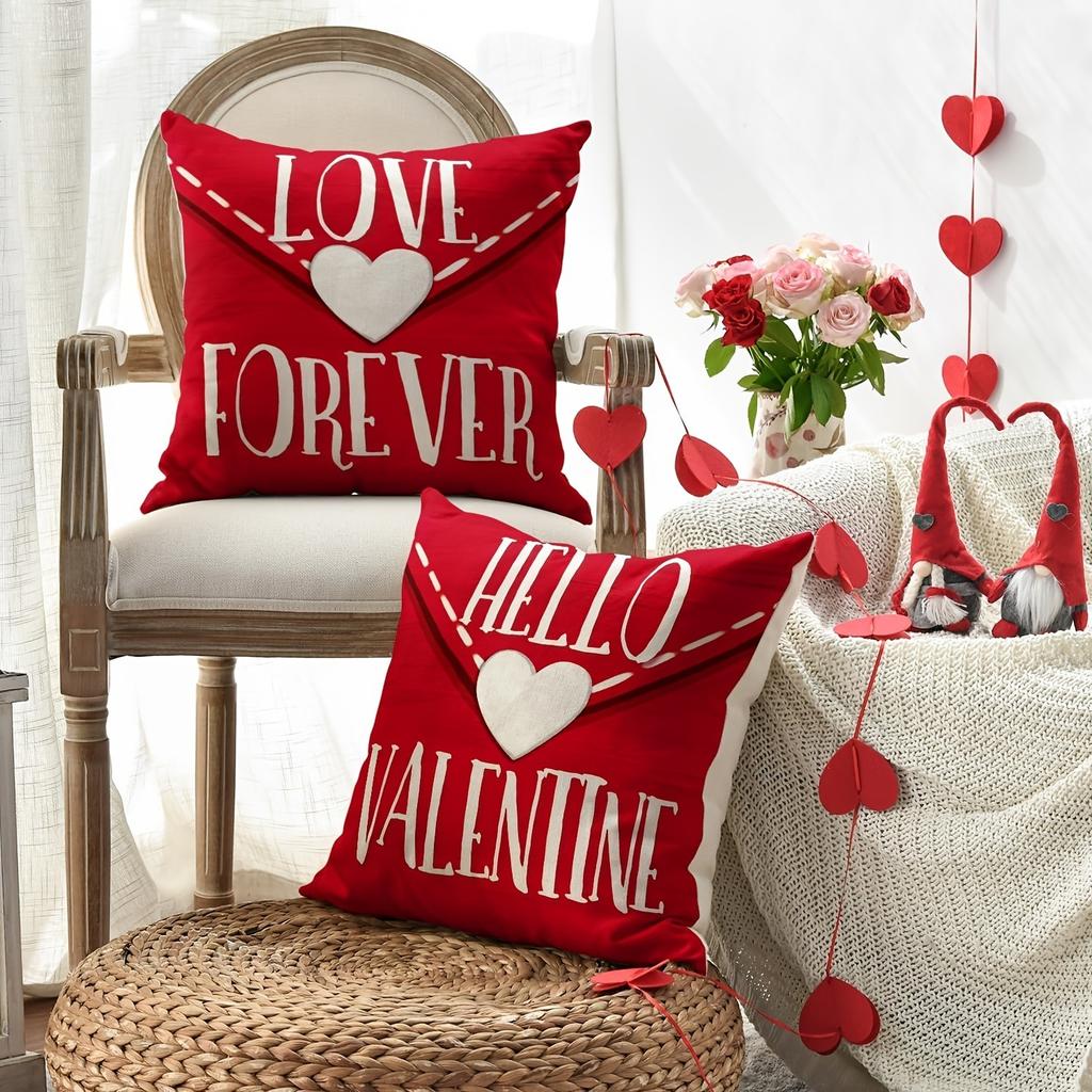 1/4 Stück Herzförmige Kissen zum Valentinstag: HALLO VALENTIN, LIEBE FÜR IMMER, und entzückende Liebesdesigns! Heimschlafzimmerdekoration