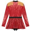 Women Circus Ringmaster Cosplay Costume Shiny Sequins Long Sleeve Fringed Shoulder Leotard Dress Halloween Jumpsuit Costume