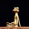 Messing Yoga Frosch Statue Mini Frosch Figur Kung Fu Tee Dekoration Zen Meditation Frosch Skulptur Heim Dekoration Zubehör