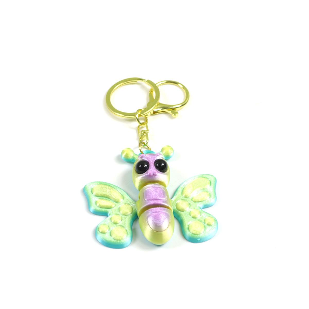 Cute 3D Three-dimensional Butterfly Toy Keychain Pendant 3D Printing Toy Simulation Insect Butterfly Joint Movable Bag Decor