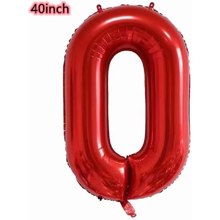 Fire Truck Number 0 Red Balloon, 40inch, 1pcs Aluminum Foil, Perfect for Boy Girl Birthday Party and Fire Theme Party Decorations