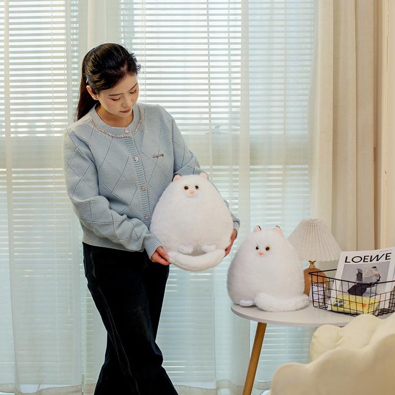 White Persian Cat Soft Stuffed Plush Playthings Cute Animal Cat Plushies Doll Sofa Pillow Hugging Cushion Children Gifts Pet Kitten