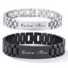 Vnox Pulseiras Personalizadas de Presente de Amor para Casais, Pulseira Combinando de Aço para Mulheres e Homens, Gravar Nome Presentes de Promessa para Ela/Ele