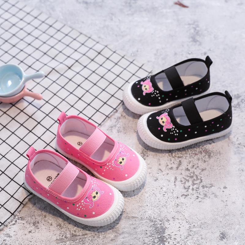 Zapatillas Cartoon Girl Shoe Autumn New Breathable Canvas Shoe Flat Sole Single Shoe Printed Casual Shoes Kid Shoes Zapatos Niña