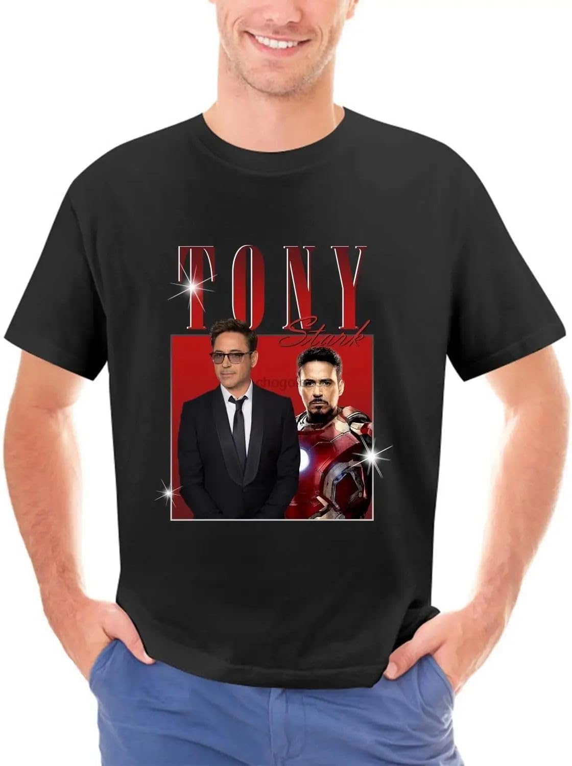 Vintage T0ny Stark Tony Stark T Shirt Funny Black Vintage Gift Men Women Tee XXL чёрный