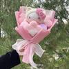 Bambole Gatto Kawaii Hello Kitty con Fiori Artificiali Bouquet Creativo Regali di Natale San Valentino Compleanno Laurea