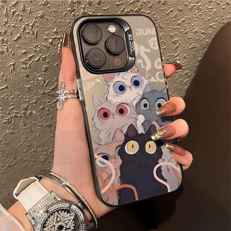 Big Eye Meow is compatible with iPhone 14 Pro, Cartoon 16 Pro Max phone case, iPhone 15 Cute 13 Pro niche 12