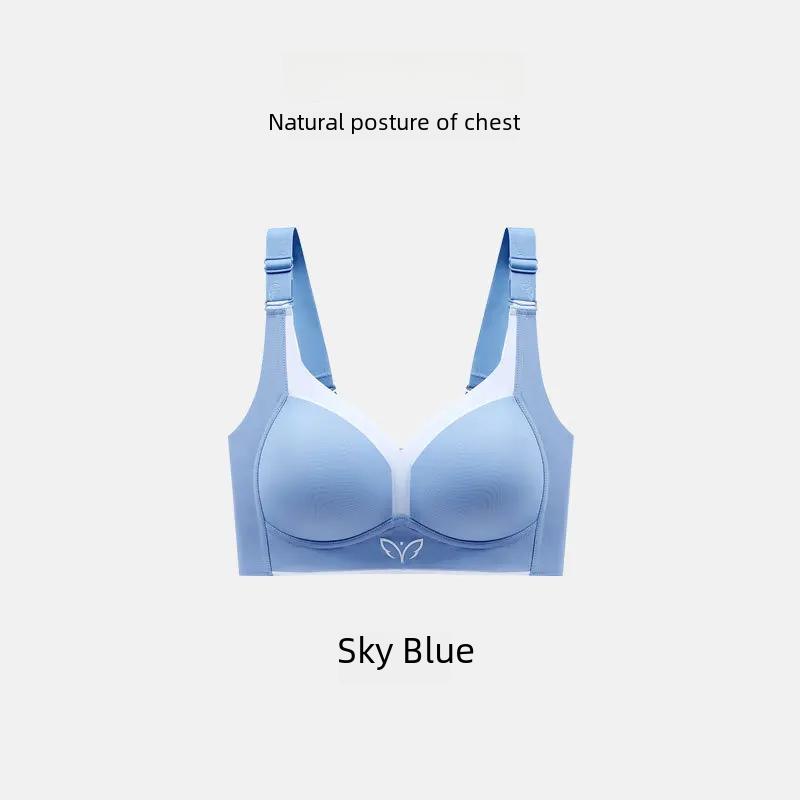 Seamless Full Cup Adjustable Bras Women's Gathered Push Up Anti-sagging Bra Lingerie Auxiliary Breast Pad