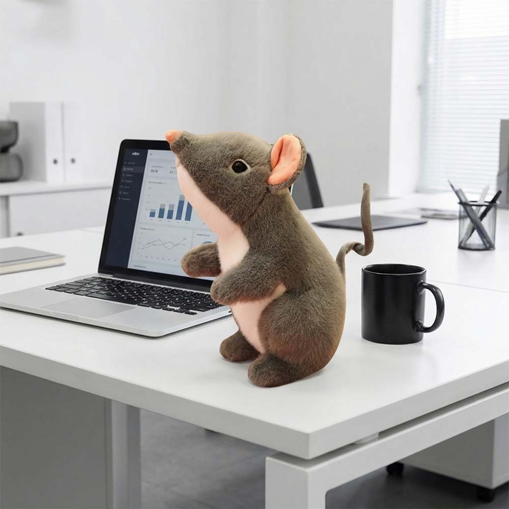 27CM Simulated Mouse Plush Doll Kawaii Cartoon Mouse Plush Toys Stuffed Rat Plush Doll  Mascot Gift