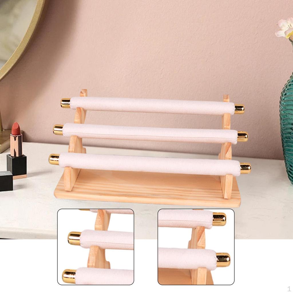 Holder Stand Wooden Base, Detachable, Versatile, Jewelry Organizer for Vanity Dresser Show Shop re