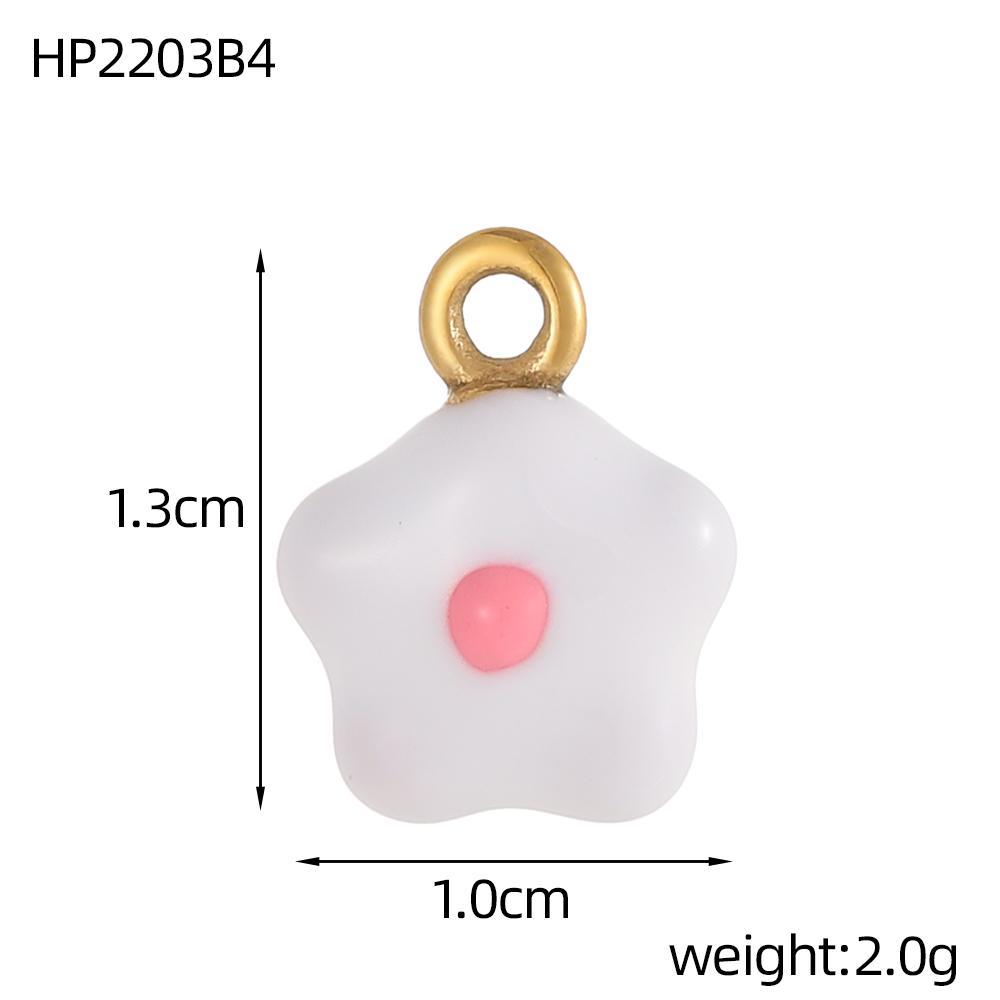 CARLIDANA Personalized Flower Stainless Steel Rabbit Pendant Strawberry Gold Plated Charm ice cream Enamel DIY Accessories