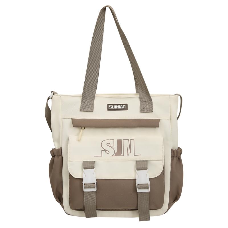 

Младшие школьники, большая вместительная школьная сумка, женский рюкзак с цветными блоками, сумка через плечо с буквенным принтом Shoulder Bag