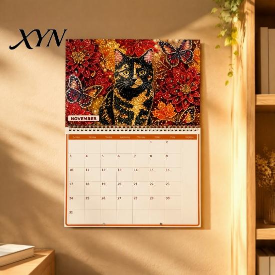 DIY Kalender-Set 2027 Diamond Art Malvorlage Wandkalender, Strassstein-Edelstein 12 Anfängerfreundliche Bastelarbeiten Monatsplaner, Jan. 2026-Dez.