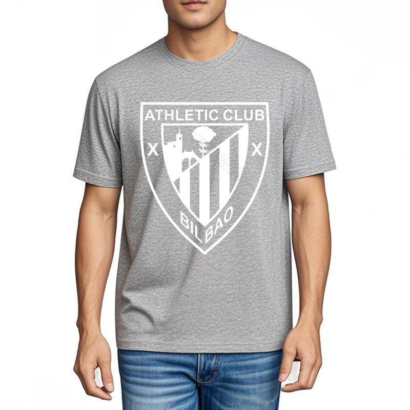 T-shirt Rock Streetwear Girocollo Maglietta Logo Athletic Club Bilbao Design Cotone Taglia Grande T-shirt Retro Oversize Traspirante