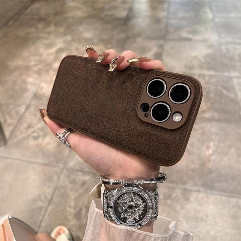 Luxury Leather Moon Pit Pattern Phone Case For For Iphone 11 12 13 14 15 16 Pro Max Plus Shockproof Bumper Back Cases Cover