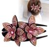 Women Elegant Flexible Rhinestone Flower Duckbill Hair Clip Hairpin Claw Gift