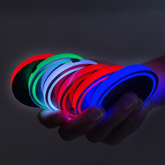 LED Car Cup Holder Light 7 Colors Light Up Cup Coaster USB Rechargeable Interior