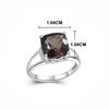 Simple Design Ring with Natural Smoky Quartz Cushion 10mm 925 Sterling Silver Fine Jewelry Women Nice Gift