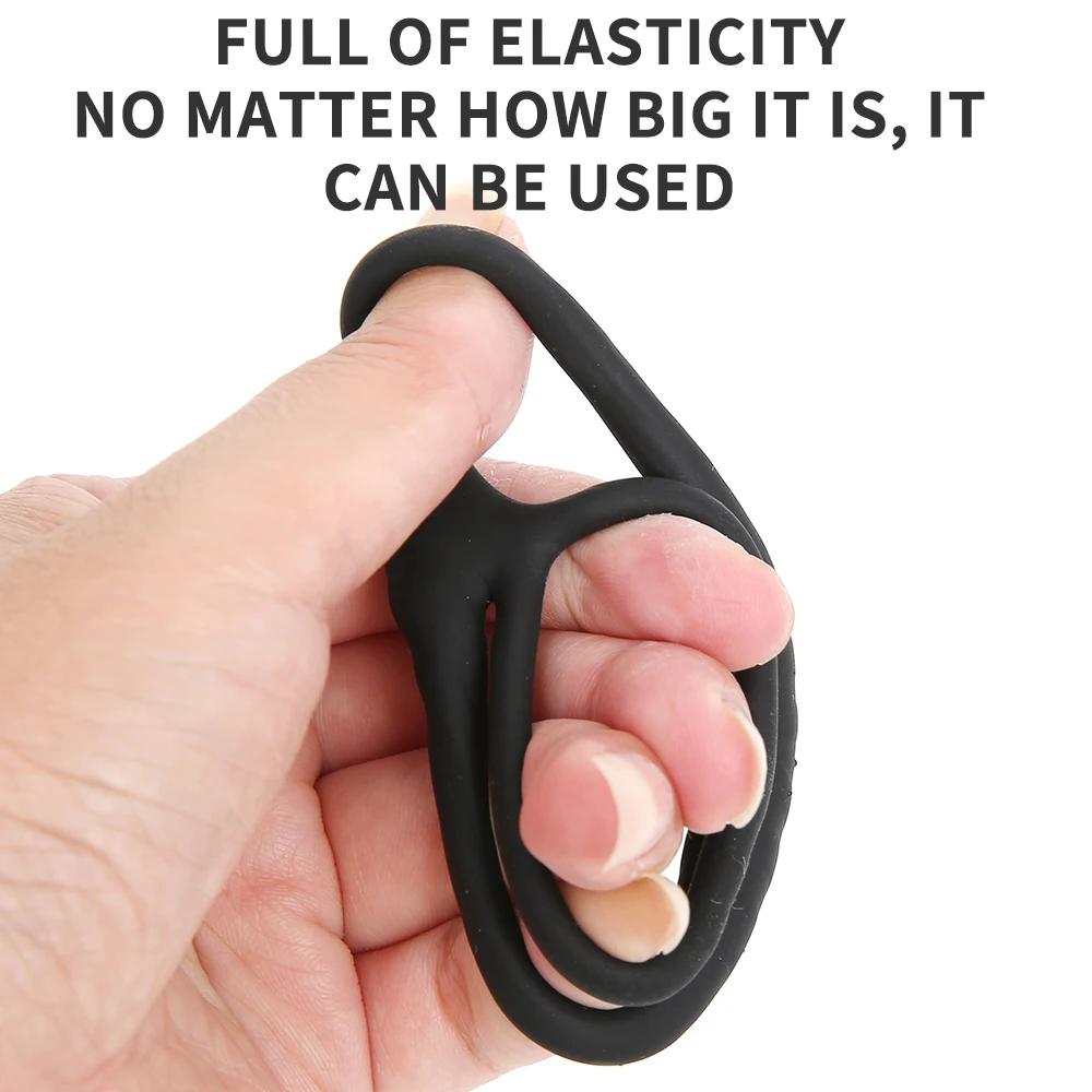 Male Penis Testis Lock Cock Ring Removable Erection Delay Time Ejaculation Penis Ring Enlargement Ball Stretcher Sex Toy Big Man