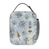 Navy Ship Nautical Anchor And Ship Wheel Ocean Insulated Lunch Bag for Women Kids Portable Food Boxes Thermal Lunch Box Tote