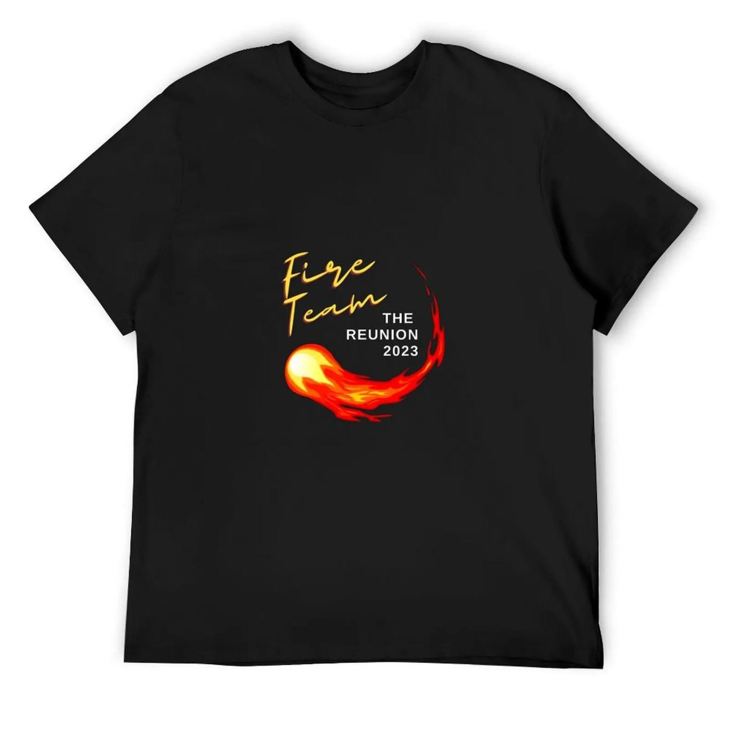Fire Team Reunion Black T-Shirt anime tshirt fashion shirts plus sizes quick-drying t shirt for men S