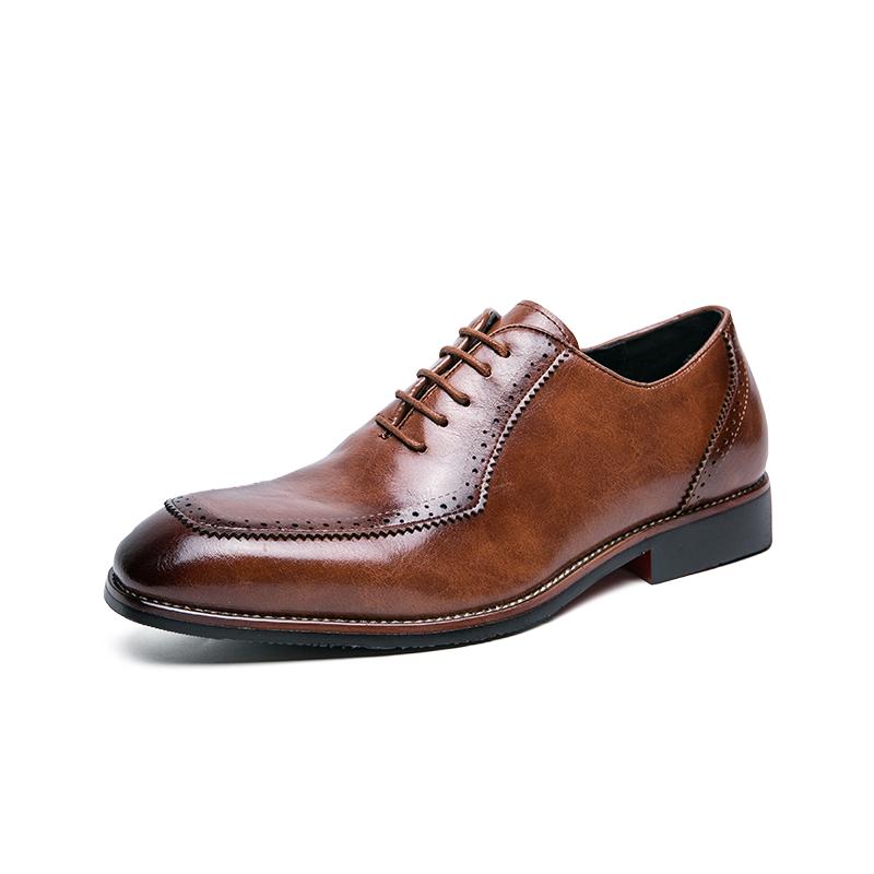 

Модные мужские кожаные туфли с квадратной головкой Модный индивидуальный минималистский дизайн в стиле свадебной вечеринки на открытом воздухе повседневная деловая обувь 45 коричневый