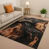 Classic Wood Grain Tree Growth Ring Brown Gray Living Room Non-Slip Area Rug Carpet For Bedroom Playroom Sofa,Home Decor Doormat