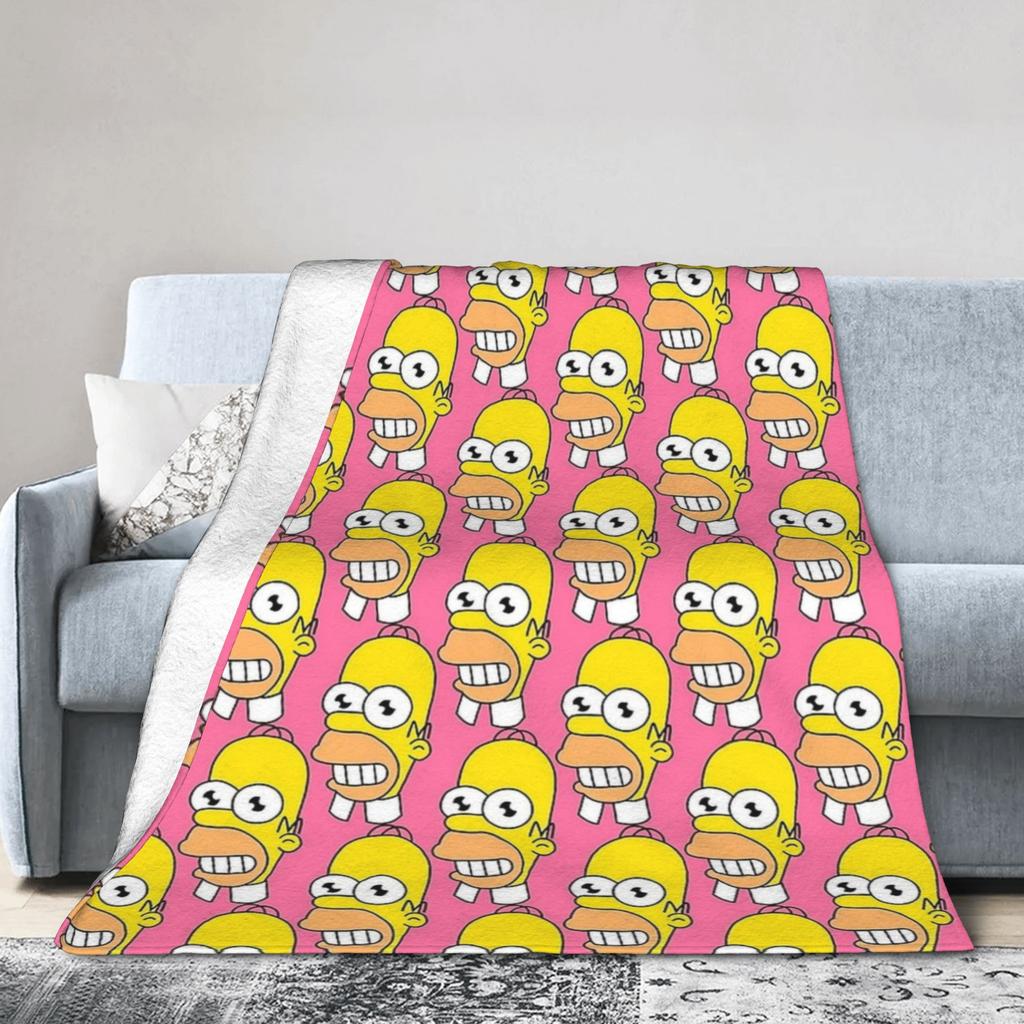 Mr Sparkle S-Simpsons Throw Blanket Warm Novelty Blanket  For Living Room Picnic Flannel Bedspread Bed Cover