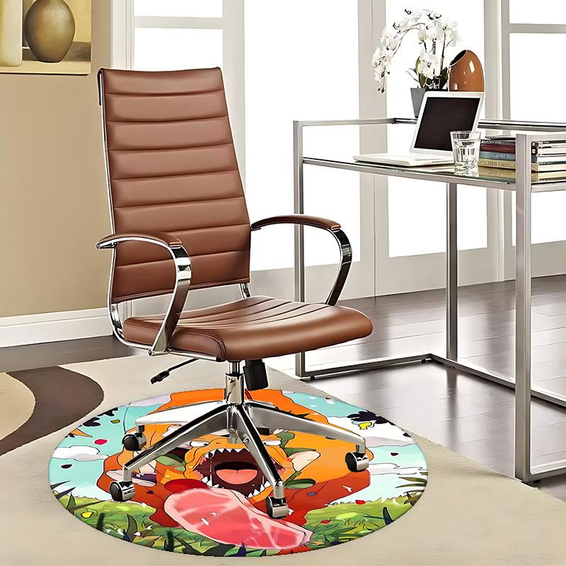 

1pc Hunter x Hunter Killua & Gon Anime Design Round Carpet Office Chair Mat, Non Slip Rug for Home Decor, Living Room, Bedroom, Game Room 80cm