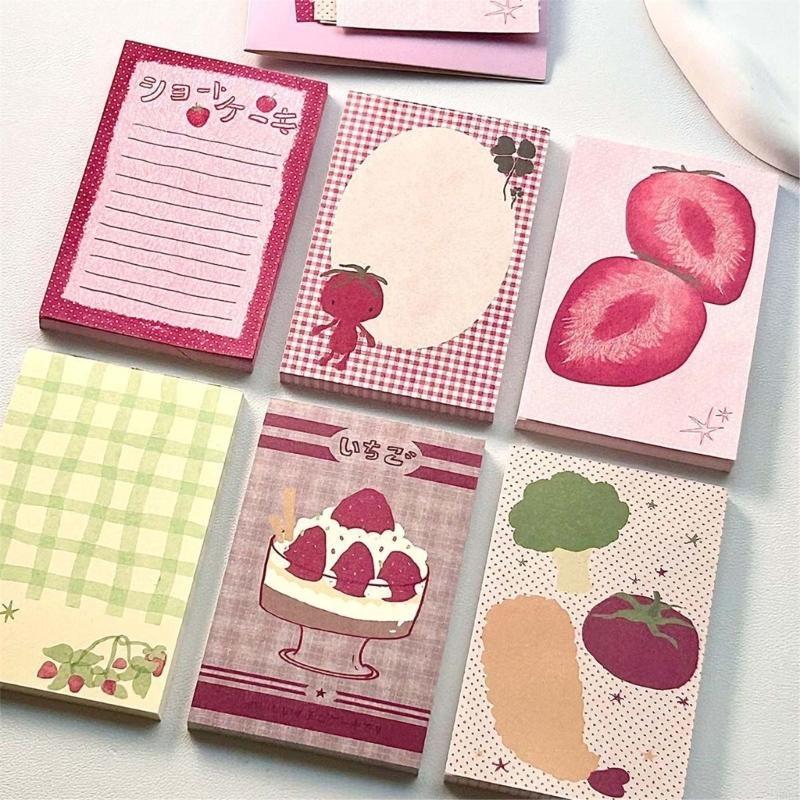 Strawberry Sticky Note Lovely Writing Pad Notepad Simple Memo Pad Easy to Write Multifunctional Note Pad Paper Pads