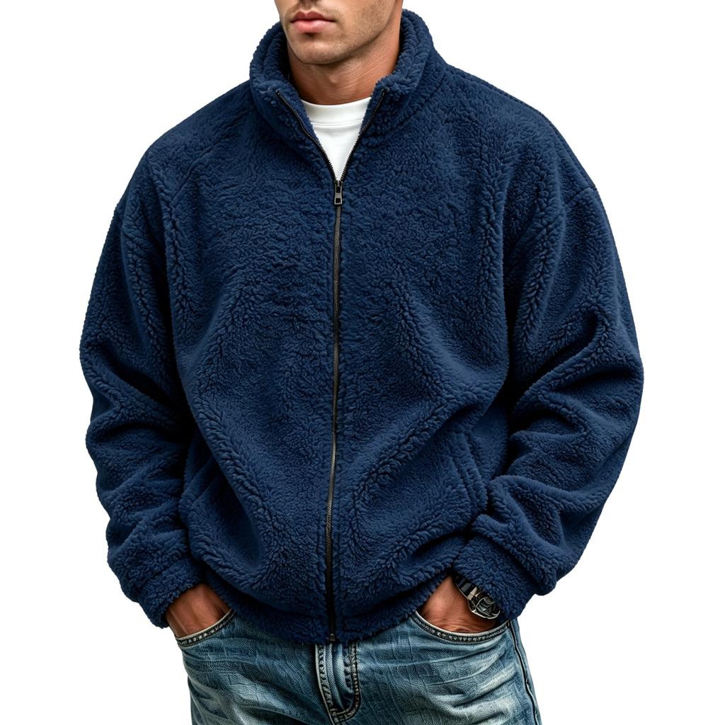 Men's Casual Long Sleeve Zip-Up Jacket for Everyday Wear