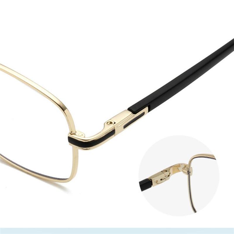 Double Beam Anti-Blue Light Square Nearsighted Glasses Women Men Metal Spring Hinge Prescription Spectacles 0 -0.5 -0.75 To -6.0