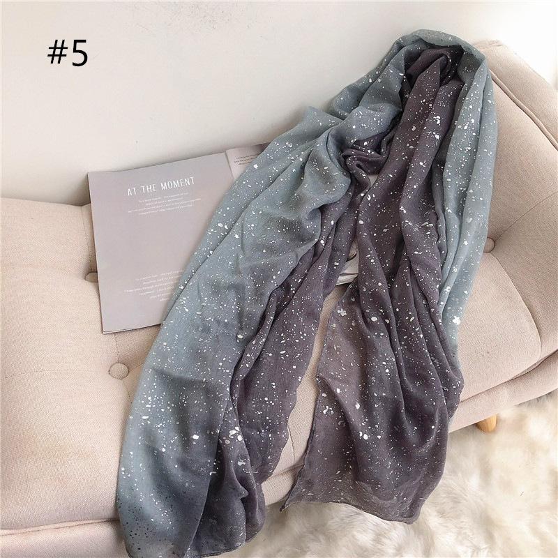 Fashion Lurex Glitter Ombre Viscose Shawl Scarf Women High Quality Shimmer Neckerchief Autumn Winter Foulard Muslim Hijab Sjaal
