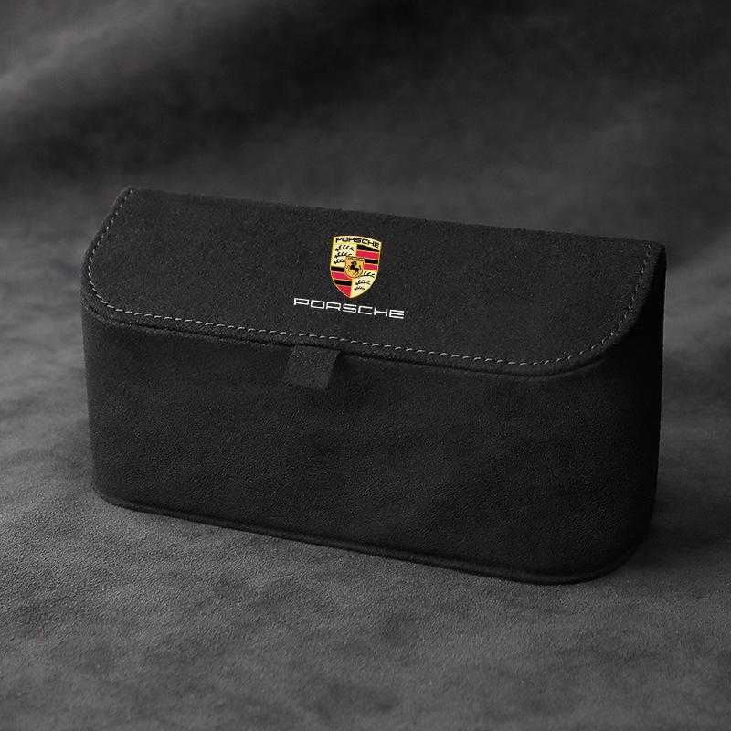 პორშე ზამშის მზის დამცავი სათვალის დამჭერი - მანქანის მზის სათვალის შესანახი და ინტერიერის დეკორის აქსესუარი