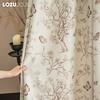 1PC LOZUJOJU French Retro Blackout Curtains with Butterfly Floral Print Curtains Thick Curtains for Bedroom Living Room Window for Home Decor