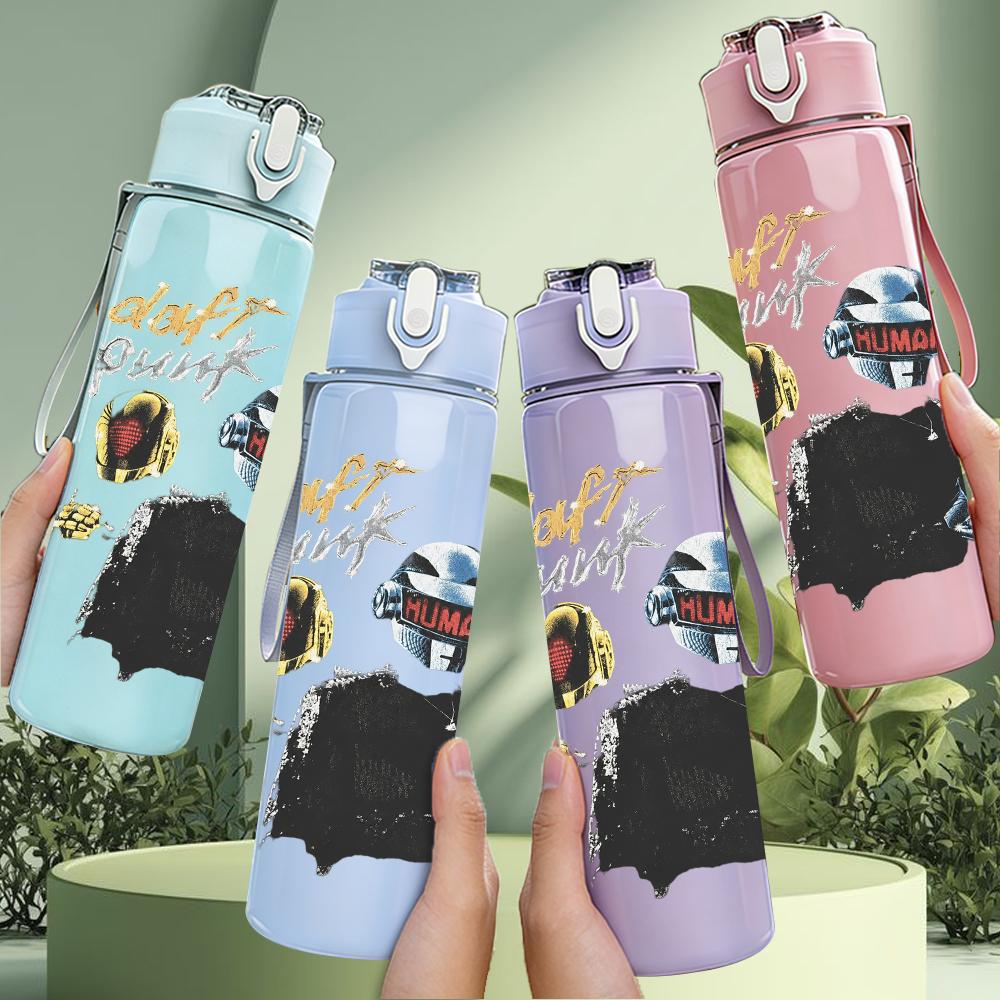 1PC Multi Cartoon Character Colorful Collage Print 750ml Portable Sports Water Bottle Leakproof Gym Outdoor Travel Drink Cup